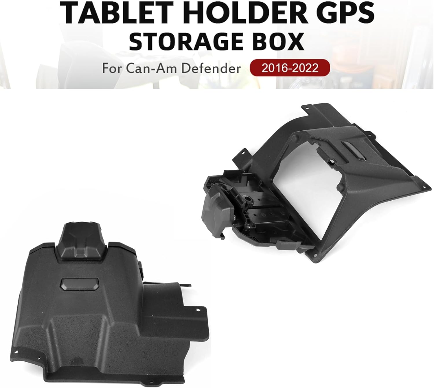 Electronic Device Holder for Can-Am Defender, Phone Holder GPS Ipad Tablet Mount with Storage Box Organizer Tray for Can-Am Defender HD5 HD7 HD8 HD9 HD10 Max 2016-2023 Accessories-5