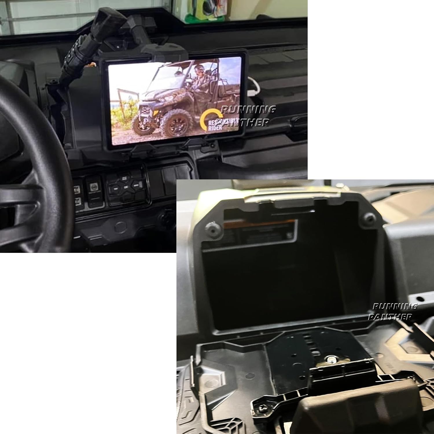 Electronic Device Holder for Can-Am Defender, Phone Holder GPS Ipad Tablet Mount with Storage Box Organizer Tray for Can-Am Defender HD5 HD7 HD8 HD9 HD10 Max 2016-2023 Accessories-6