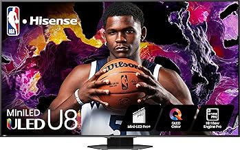 Hisense 65-Inch Class U8 Series Mini-LED ULED 4K UHD Google Smart TV (65U8N, 2024 Model) - QLED, Native 144Hz, Full Array Local Dimming, Game Mode Pro, Alexa Compatibility