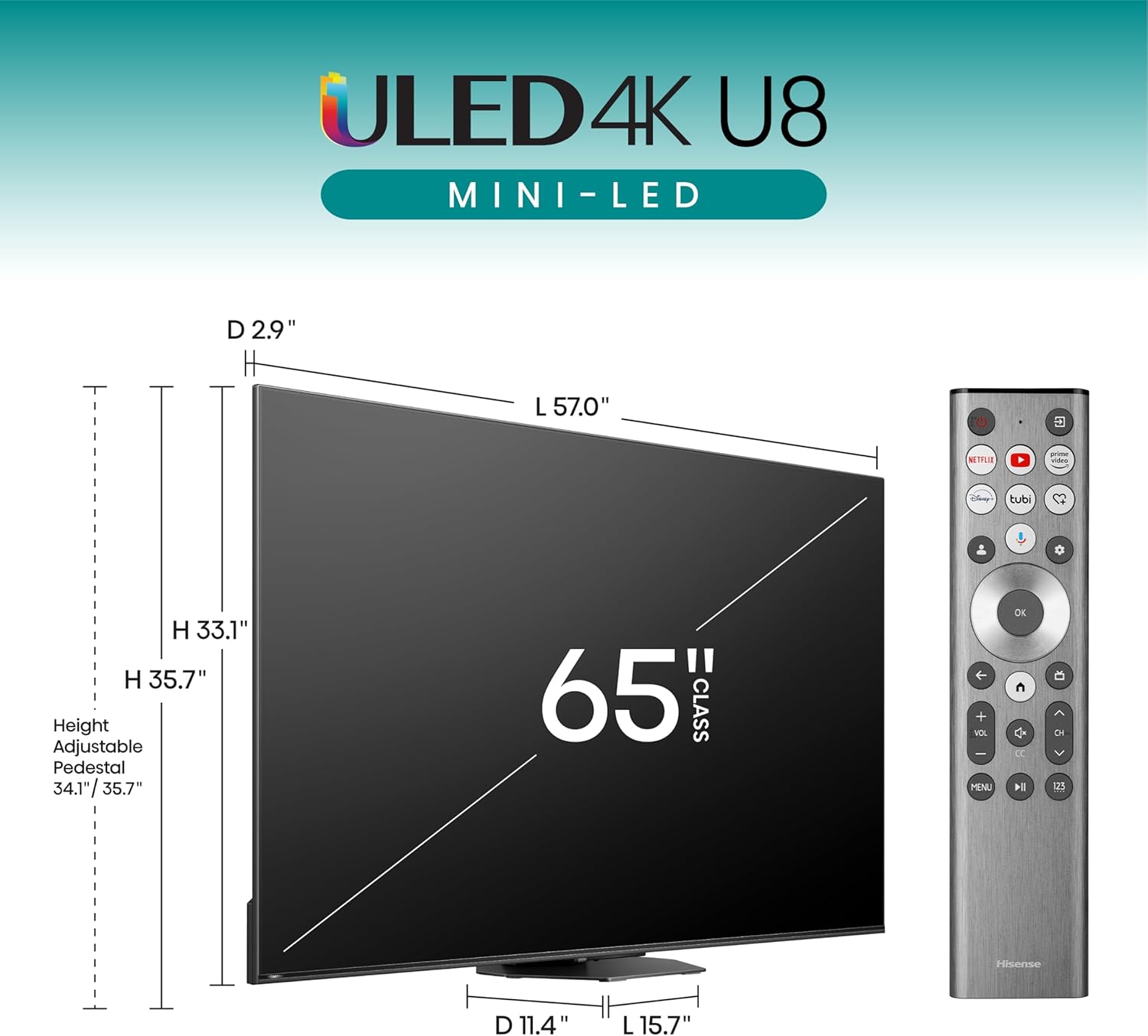 Hisense 65-Inch Class U8 Series Mini-LED ULED 4K UHD Google Smart TV (65U8N, 2024 Model) - QLED, Native 144Hz, Full Array Local Dimming, Game Mode Pro, Alexa Compatibility-2