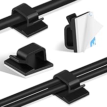 Romeda 100 Pieces Adhesive Cable Clips, Upgrade Wall Clamp Cord Clips Wire Clips for Cords, Charging Cable Management, Clips Wire Holder Wire Management for Ethernet Cables, Under The Table, Cars