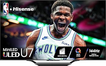 Hisense U7 Series 55U7N 55 Inch Mini-LED ULED 4K UHD TV | Google | QLED | 144Hz