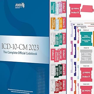 ICD-10-CM 2023 Tab, Joyfulmap 96 Color-Coded & Durable Medical Index Tabswith Page Markers, Alignment Guide & Bookmark, The Complete Official Codebook(Book not Included)