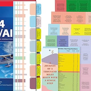 Tabs for 2024 FAR/AIM and FAA for Private Pilot License - Joyfulmap 80 Tabs for 2024 FAR/AIM Tabs with Page Numbers, 12 Blank Index Tabs(Book Not in)