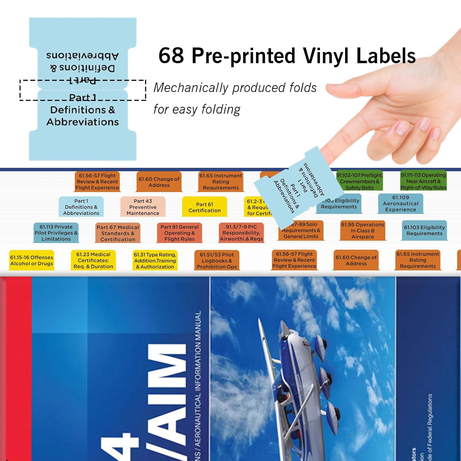 Tabs for 2024 FAR/AIM and FAA for Private Pilot License - Joyfulmap 80 Tabs for 2024 FAR/AIM Tabs with Page Numbers, 12 Blank Index Tabs(Book Not in)-3