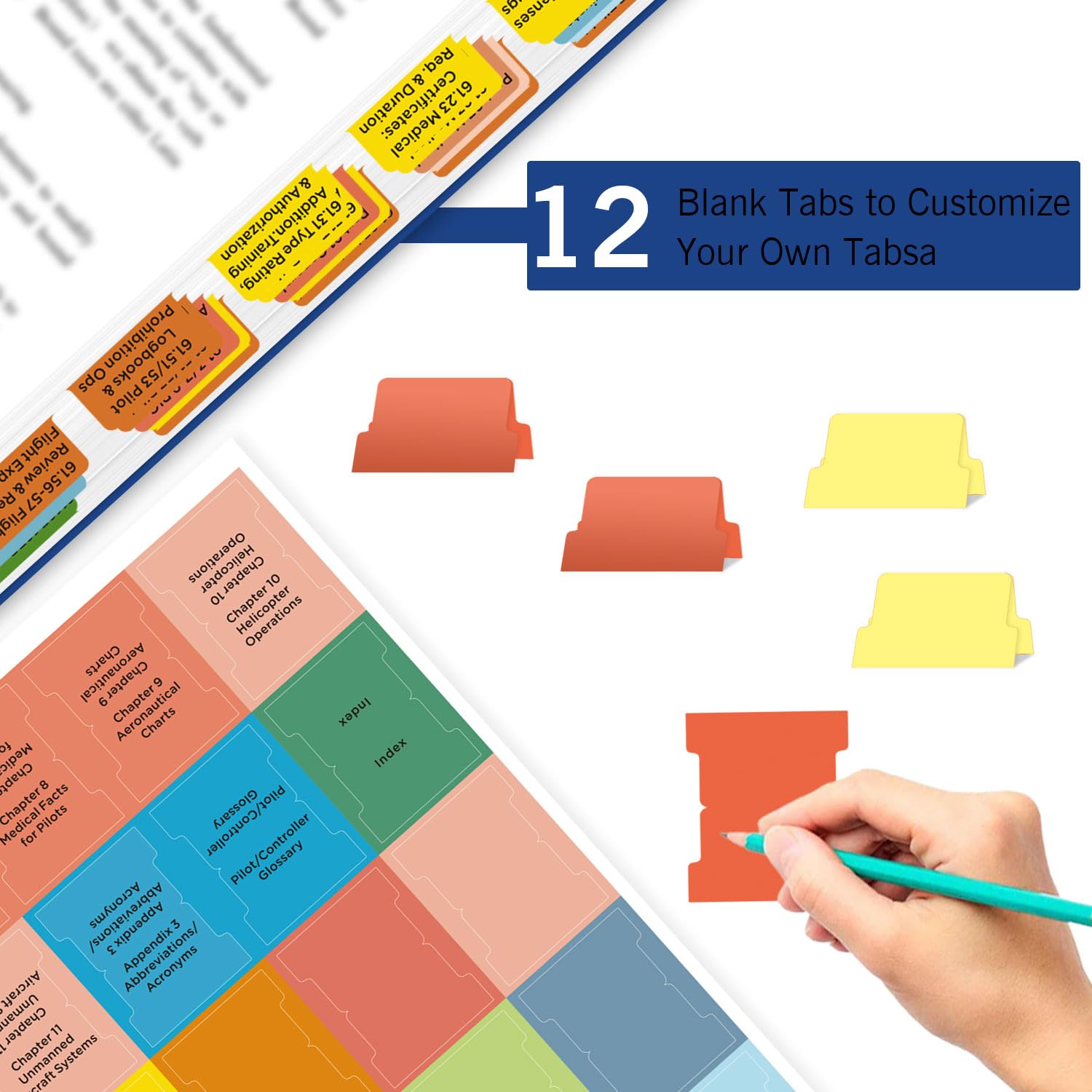 Tabs for 2024 FAR/AIM and FAA for Private Pilot License - Joyfulmap 80 Tabs for 2024 FAR/AIM Tabs with Page Numbers, 12 Blank Index Tabs(Book Not in)-4