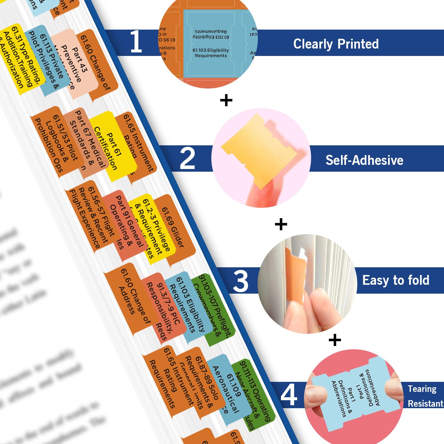 Tabs for 2024 FAR/AIM and FAA for Private Pilot License - Joyfulmap 80 Tabs for 2024 FAR/AIM Tabs with Page Numbers, 12 Blank Index Tabs(Book Not in)-6