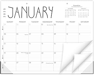 GuassLee Desk Calendar 2025, Desk Top Calendar 2025, 18-Month School Year Desk/Wall Calendar, 2025 Jan-2026 Jun, 14" X 11" Monthly Planner with Thick Paper For Office Home Desk Organizing