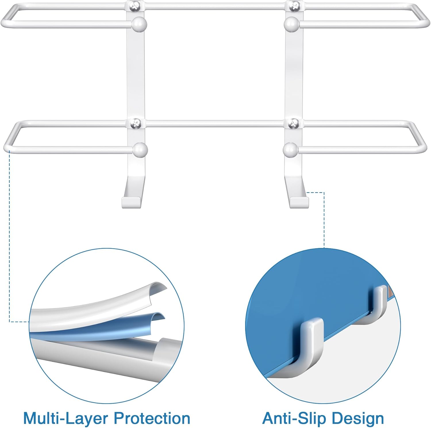 niffgaff Glove Box Dispenser Wall Mount: White Glove Holder Organizer for Disposable Glove Box & Tissue Box - Glove Organizer on Wall in Lab, Kitchen, Bathroom, Garage-2