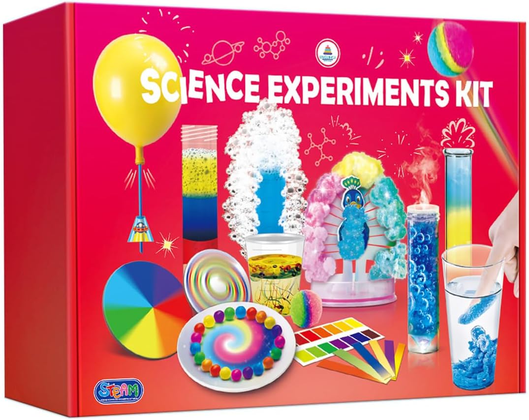 UNGLINGA 40+ Experiments Science Kit for Kids - Chemistry Set, Educational Toy Gift Idea for Boys and Girls Birthday Christmas S.T.E.M Scientific Toy-0