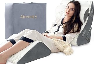 Airensky Orthopedic Bed Wedge Pillow for Sleeping, Memory Foam for Post Surgery, Wedge Pillow for Sleep Apnea, Headboard, Sitting Pillow with Travel Bag, 4pcs