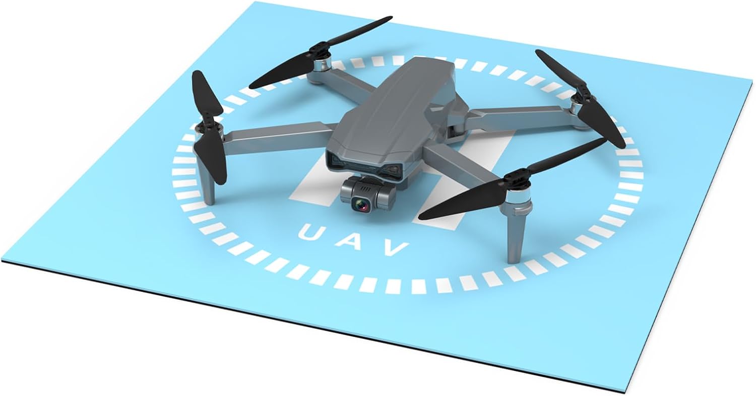 Drone Landing Pad, Universal Waterproof Portable Fast-Foldable Helipad.(Pale Blue-50 * 50cm)-0