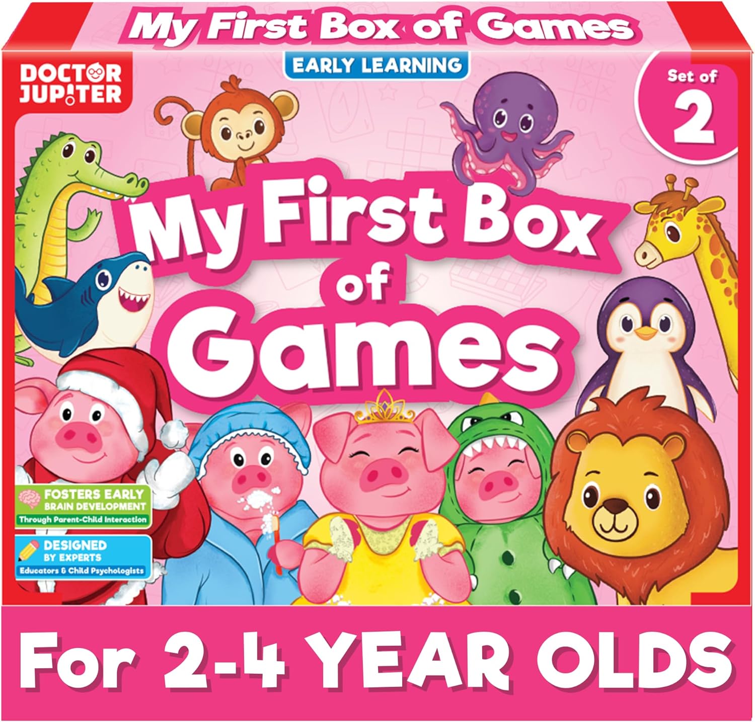 Doctor Jupiter My First Box of Games for 2 to 4- Pink | Birthday Gift for 2 Year Old Girls | Toys for Ages 2-4 | Toddler Toys for 2-3-4 Year Old | Learning & Education Toys-0