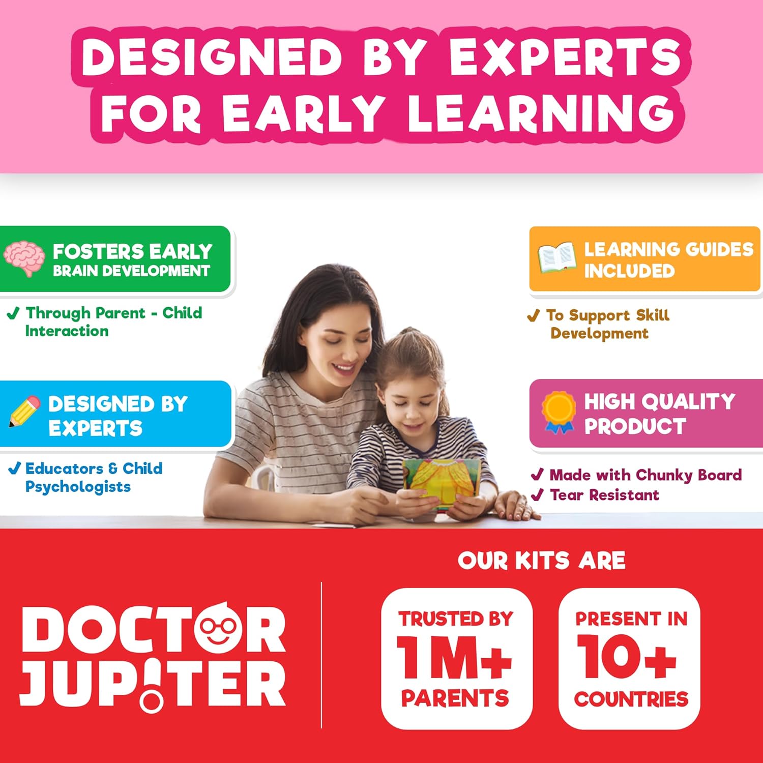 Doctor Jupiter My First Box of Games for 2 to 4- Pink | Birthday Gift for 2 Year Old Girls | Toys for Ages 2-4 | Toddler Toys for 2-3-4 Year Old | Learning & Education Toys-4