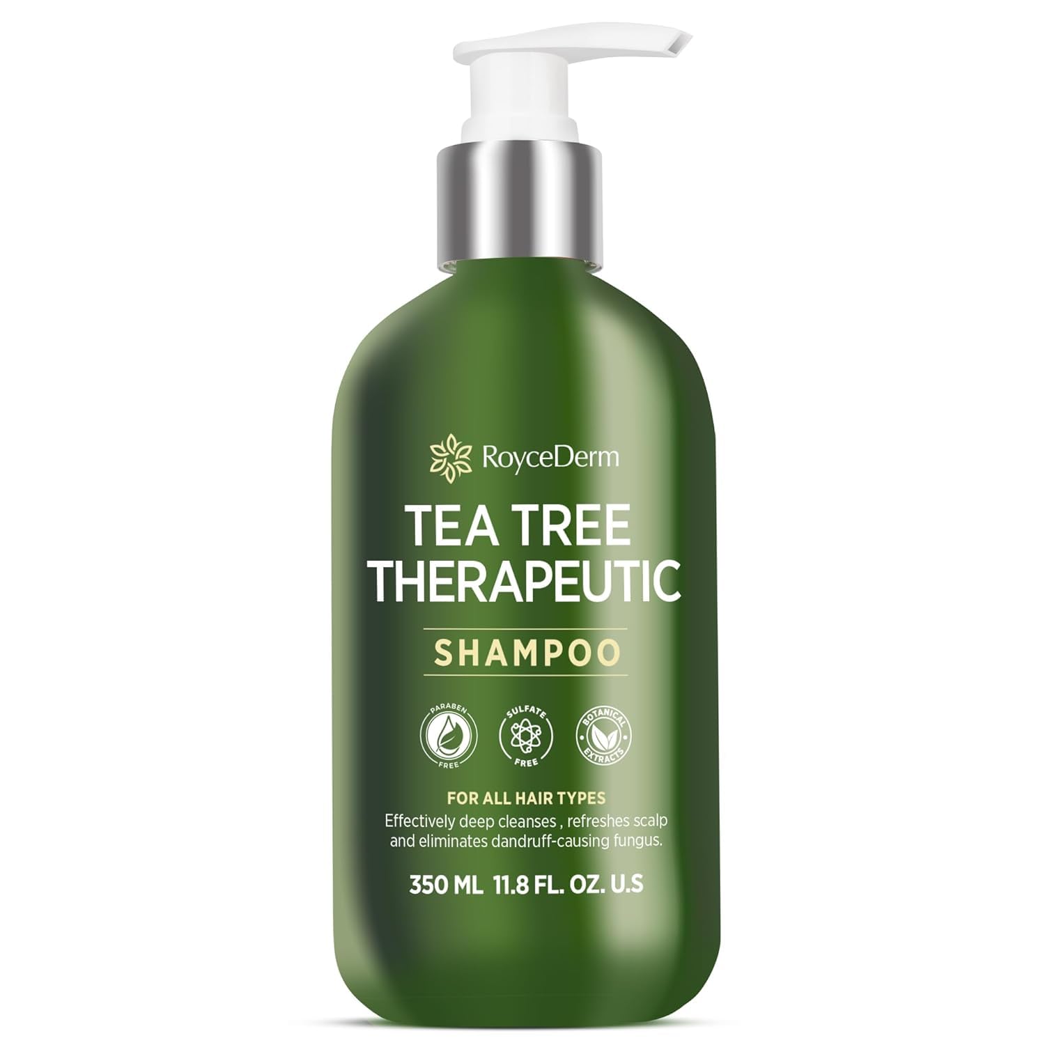 Roycederm Tea Tree Antifungal Shampoo: Folliculitis Shampoo for Dry Scalp, Dandruff, and Itchy Scalp - Medicated Clarifying shampoo with Tea Tree Oil, Paraben & Sulfate Free-0