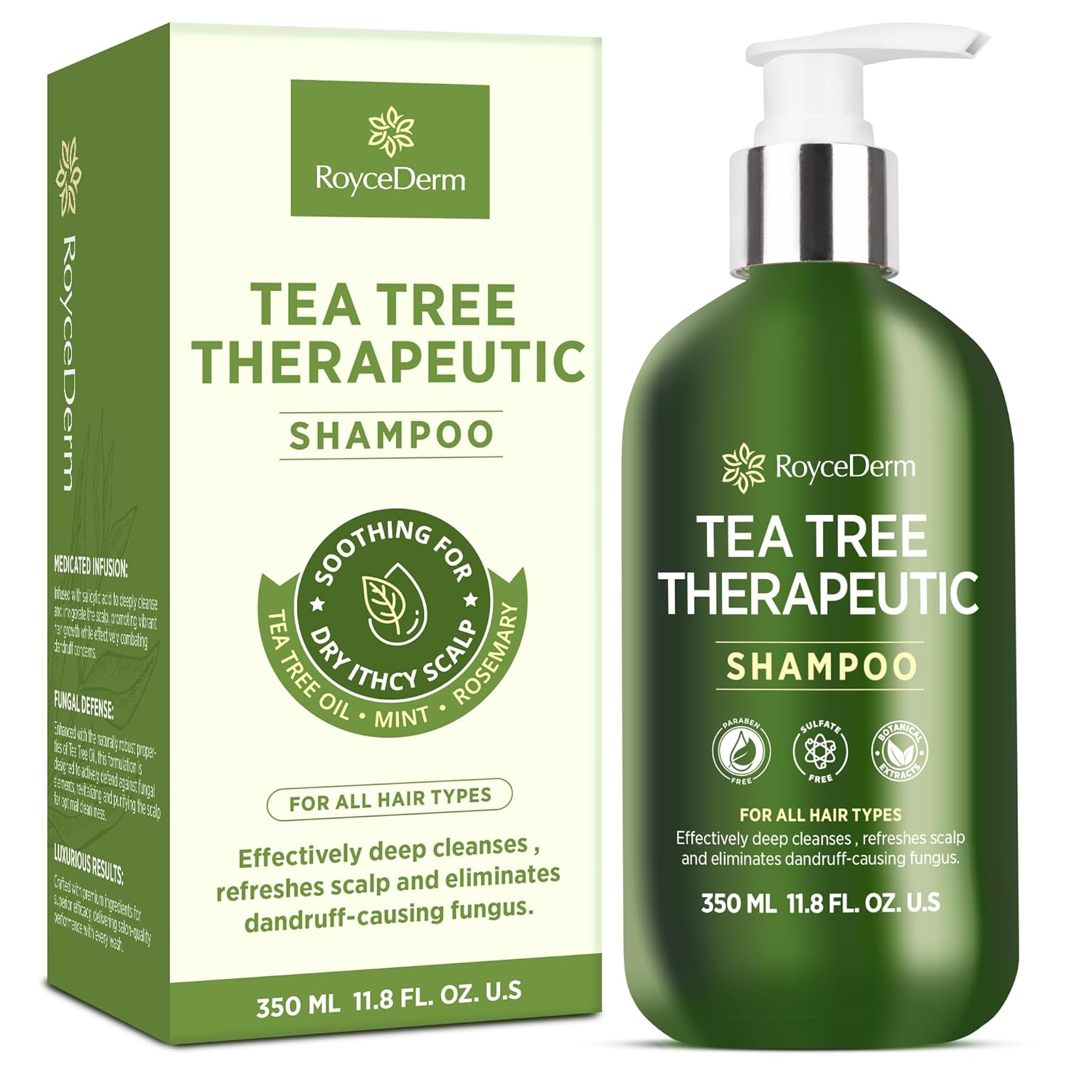 Roycederm Tea Tree Antifungal Shampoo: Folliculitis Shampoo for Dry Scalp, Dandruff, and Itchy Scalp - Medicated Clarifying shampoo with Tea Tree Oil, Paraben & Sulfate Free-5