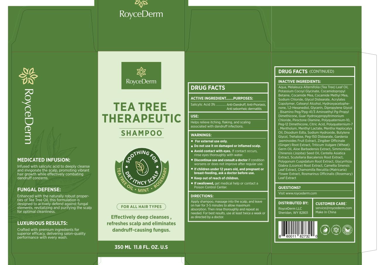 Roycederm Tea Tree Antifungal Shampoo: Folliculitis Shampoo for Dry Scalp, Dandruff, and Itchy Scalp - Medicated Clarifying shampoo with Tea Tree Oil, Paraben & Sulfate Free-6