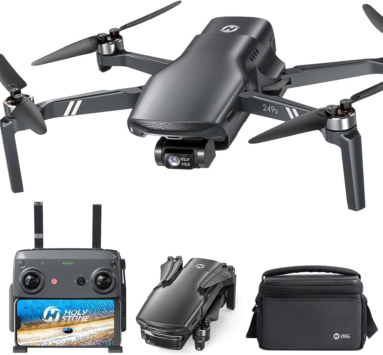 Holy Stone HS900 249g Lightweight GPS Drones with Camera for Adults 4K; 3 Axis Brushless Gimbal Drone with 4K/30FPS Video, 48MP Photo, 20000Ft Transmission, Visual Tracking Follow Me, Smart Return-0