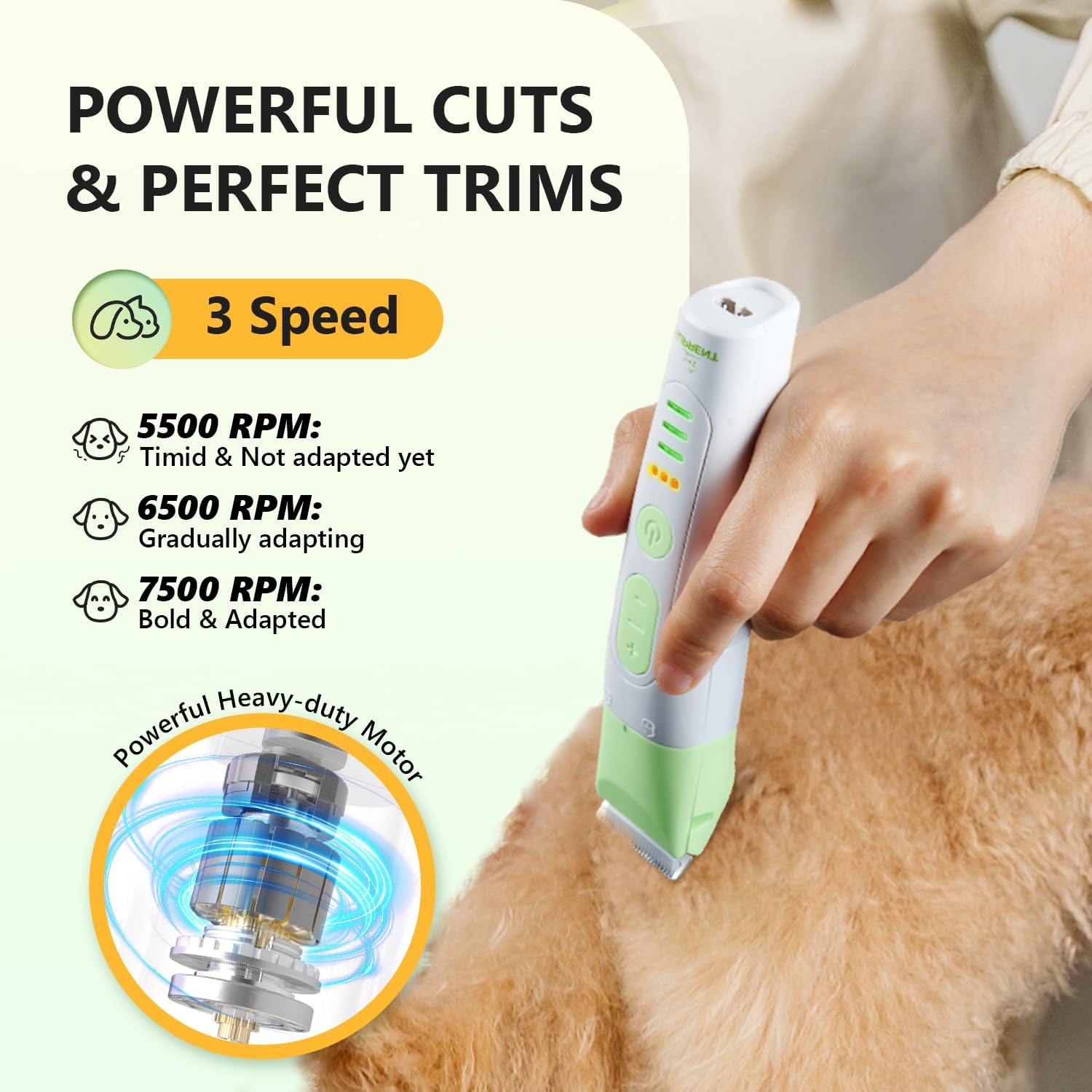 SUPRENT Dog Grooming Kit, 4 in 1 Quiet Pet Clippers for Grooming Supplies, Cordless Cat Paw Trimmer Dog Nail Grinder, Professional Long Hair Shaver Set for Cat Matted Hair and Small Dogs Thick Coats-3