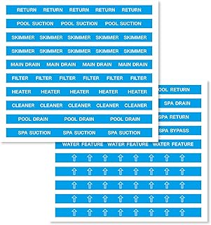 Swimming Pool Plumbing Identification Labels, Joyfulmap 20pcs UV Swimming Pool Labels for Pool Lines Pipes and valves Equipment, Easily Mark Different of Your System for Easier Identification, Blue