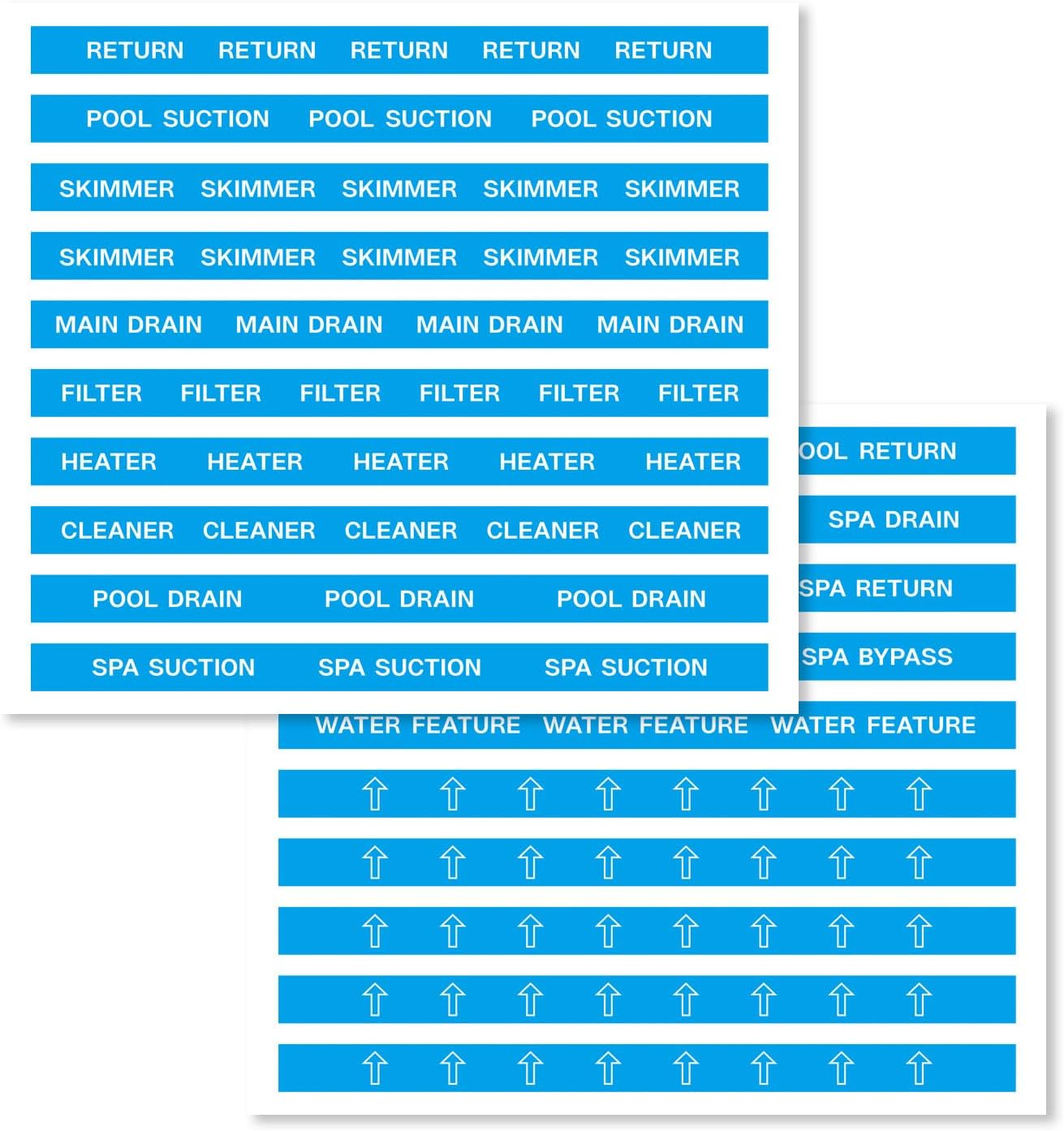 Swimming Pool Plumbing Identification Labels, Joyfulmap 20pcs UV Swimming Pool Labels for Pool Lines Pipes and valves Equipment, Easily Mark Different of Your System for Easier Identification, Blue-0