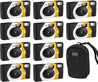 KODAK Professional Tri-X 400 Black and White Negative Film Single Use Camera, 27 Exposures, 10-Pack with Slinger Brand Camera Bag