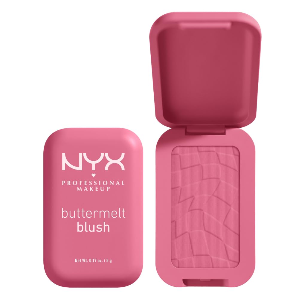 NYX PROFESSIONAL MAKEUP Buttermelt Powder Blush, Fade and Transfer-Resistant Blush, Up to 12HR Make Up Wear, Vegan Formula - For The Butta-0