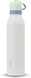 Owala FreeSip Twist Insulated Stainless Steel Water Bottle with Straw for Sports and Travel, BPA-Free, 24-oz, Green/White (Iced Breeze)