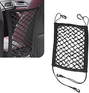 1 PC Car Front and Rear Seats Pet Isolation Net, Double-Layer Coarse Net Breathable Anti-Scratch Anti-Collision Dog Safety Barrier Protection, Flexible Storage Bag, Universal for Cars (Black)