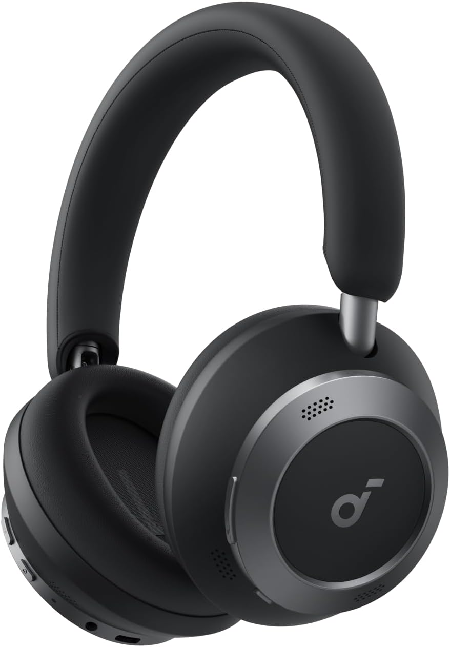 Soundcore Space One Pro by Anker, Adaptive Active Noise Cancelling Headphones Driven by 6 Mics, Super Foldable Design, 60H Lossless Audio, Ultra-Fast Charging, Hi-Res Wireless Audio, Comfortable Fit-0