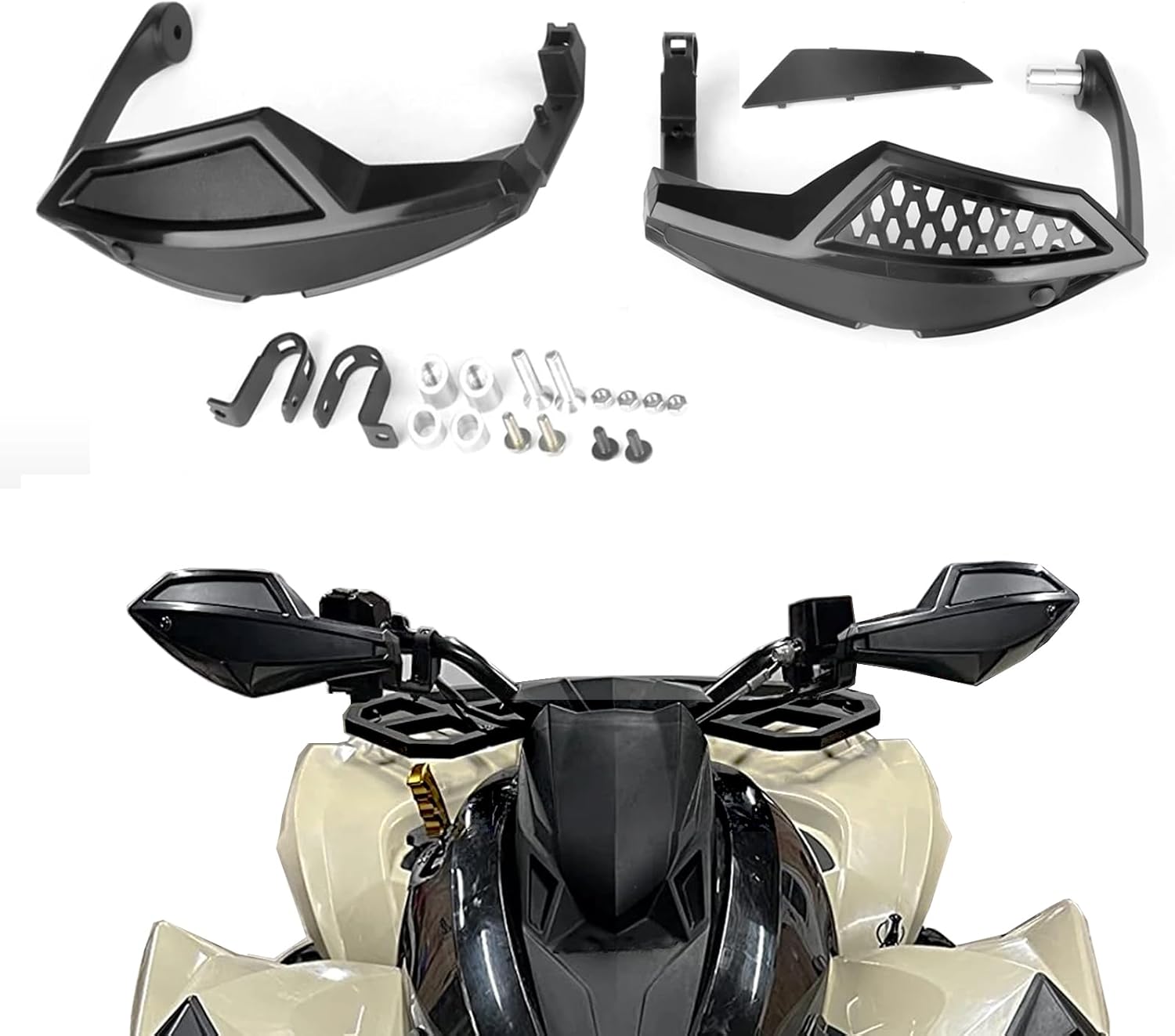 ATV Handguards Wind Deflectors Kit with Mount, Handlebar Guard Air Protector Accessories for Can-Am Outlander 500 570 850 1000R MAX Renegade 2013-2024, Replace 715001706 + 715001378-0