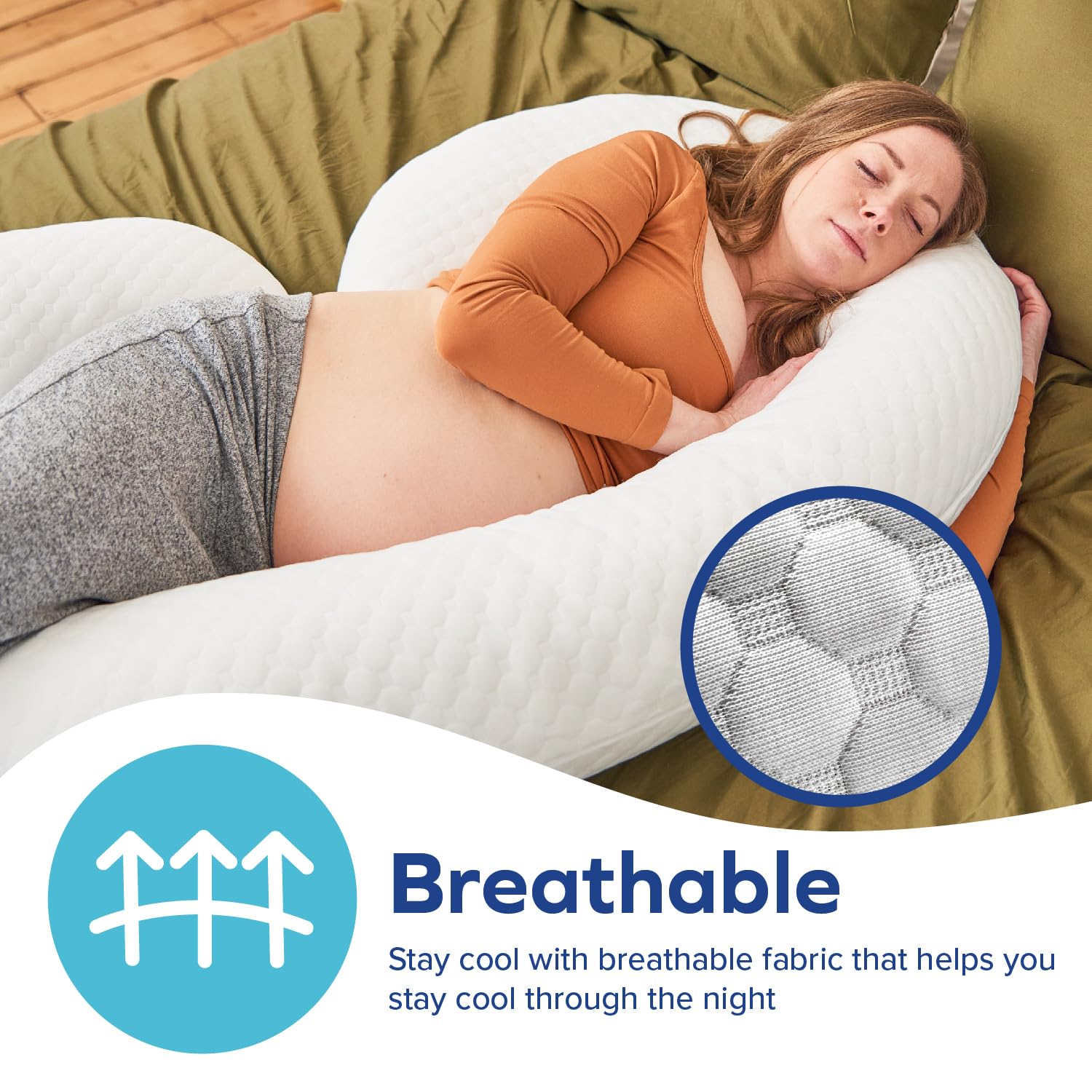 Dr. Talbot's Mom's Pregnancy Pillow - Stay Cool C-Shaped Pillow for Pregnant Women-1