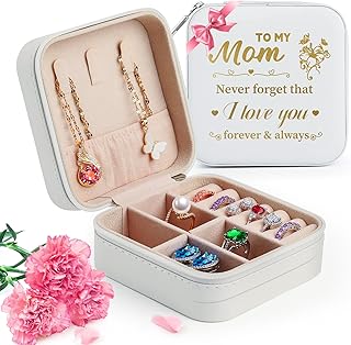 Winzwon Christmas Gifts for Mom Travel Jewelry Case Birthday Gifts for Mom Travel Accessores Jewelry Box Personalised Presents for New Mom,Mother in Law from Daughter Son Mothers Day