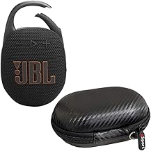 JBL Clip 5 Ultra Portable Bluetooth Speaker with gSport Carbon Fiber Case (Black)