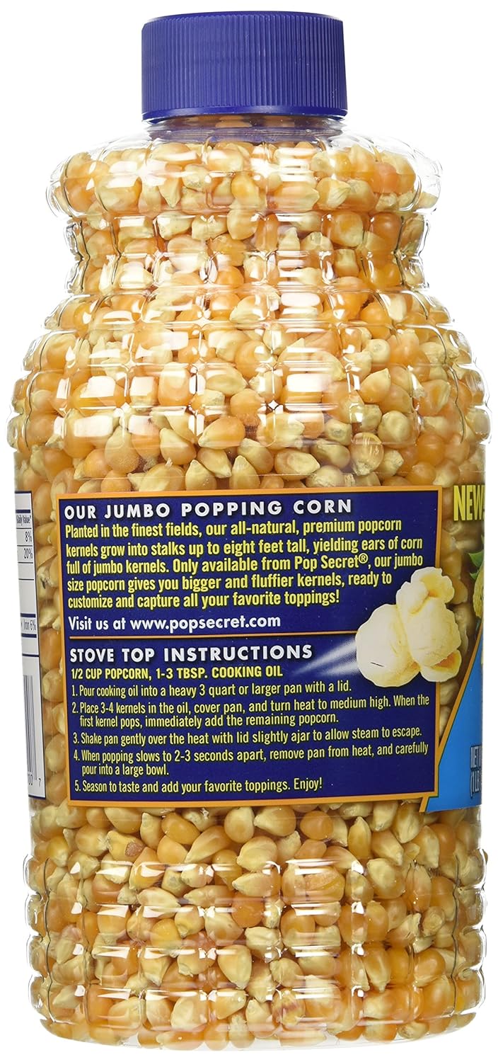 Popcorn Kernels, Premium Jumbo Popping Corn, 30 oz Natural Unpopped Popcorn, Bundle with Moofin Golden Spoon High Volume Yield, Ideal for Custom Seasoning [Pack of 4]-3