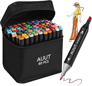 Alcohol Markers, 80 Colors Dual Tip Art Markers, Drawing Markers, Coloring Marker for Kids Sketching Adult Coloring