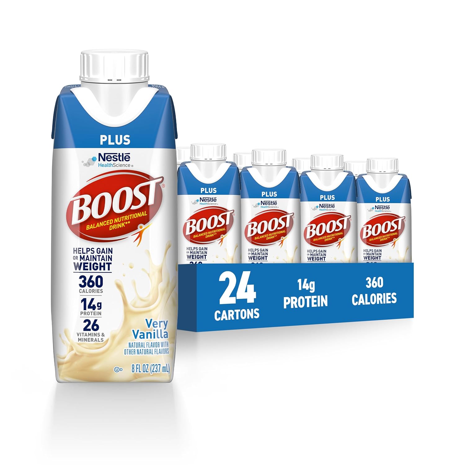 Boost Plus Vanilla Ready To Drink, 8 Fluid Ounce (Pack of 24)-0