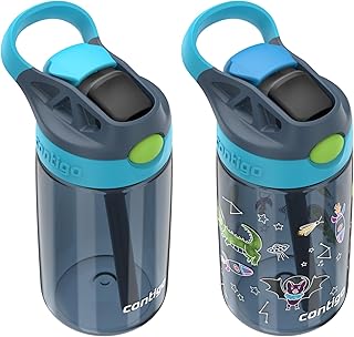 Contigo AutoSpout Water Bottle, 14oz, Pack of two, Blueberry/Blue Raspberry & Blueberry Nightfall