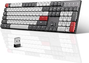 MageGee Wireless Mechanical Keyboard Moon104 RGB Backlight Triple Mode 2.4GHz/BT/USB-C Wired Office Keyboard for Computer/Desktop/PC/Laptop/Surface/Smart TV and Windows 10/8/ 7