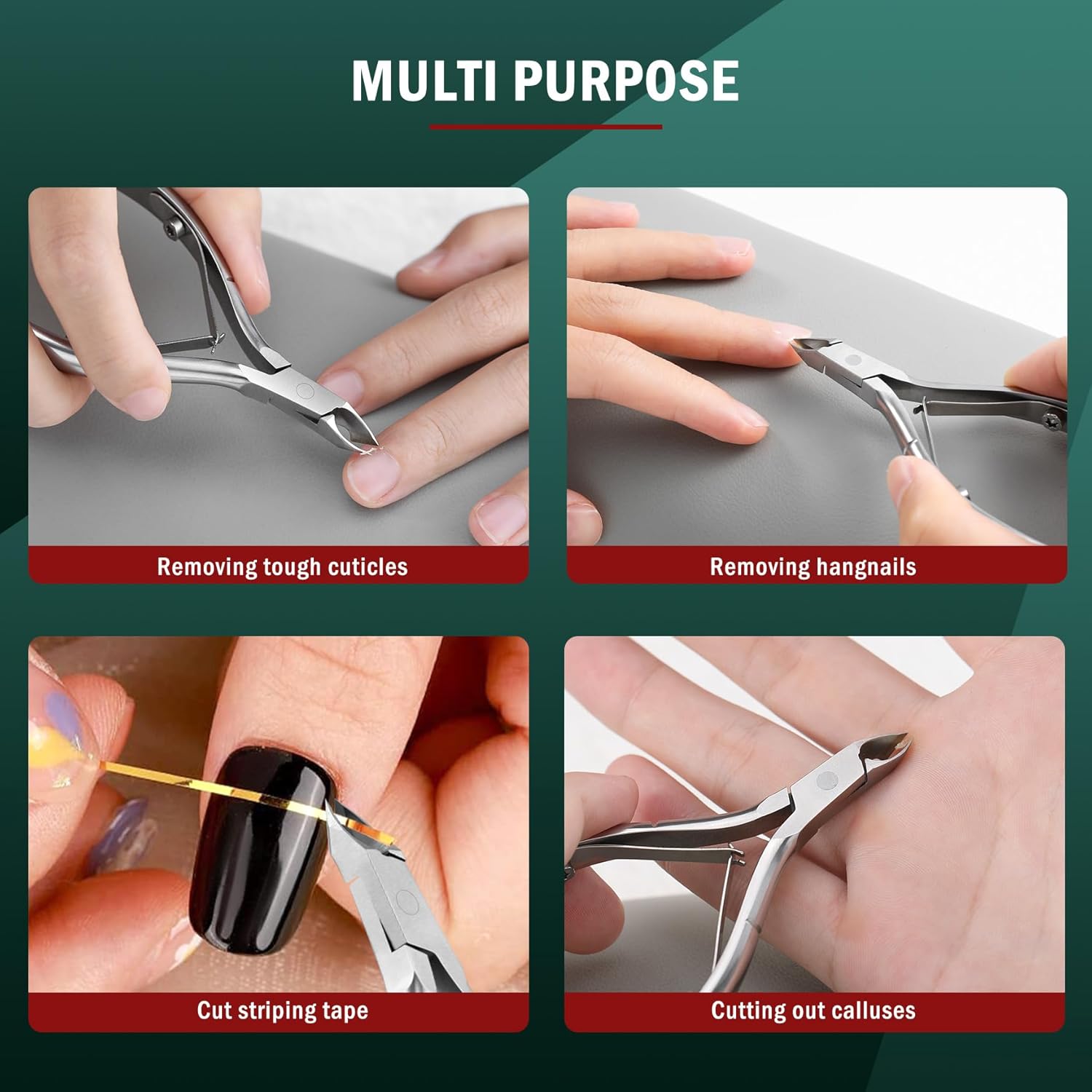 FVION 5mm Jaw Precision Cuticle Cutters - Professional Cuticle Trimmers, Sharp Cuticle Clipper Dead Skin Remover-3