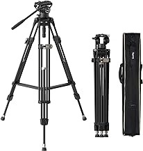 SmallRig AD-80 FreeBlazer Heavy-Duty Tripod System, 75" Video Tripod with Fluid Head, One-Step Height Adjust, Dual-Mode QR Plate, Load up to 17lbs, Professional Tripod for Camera - 4163