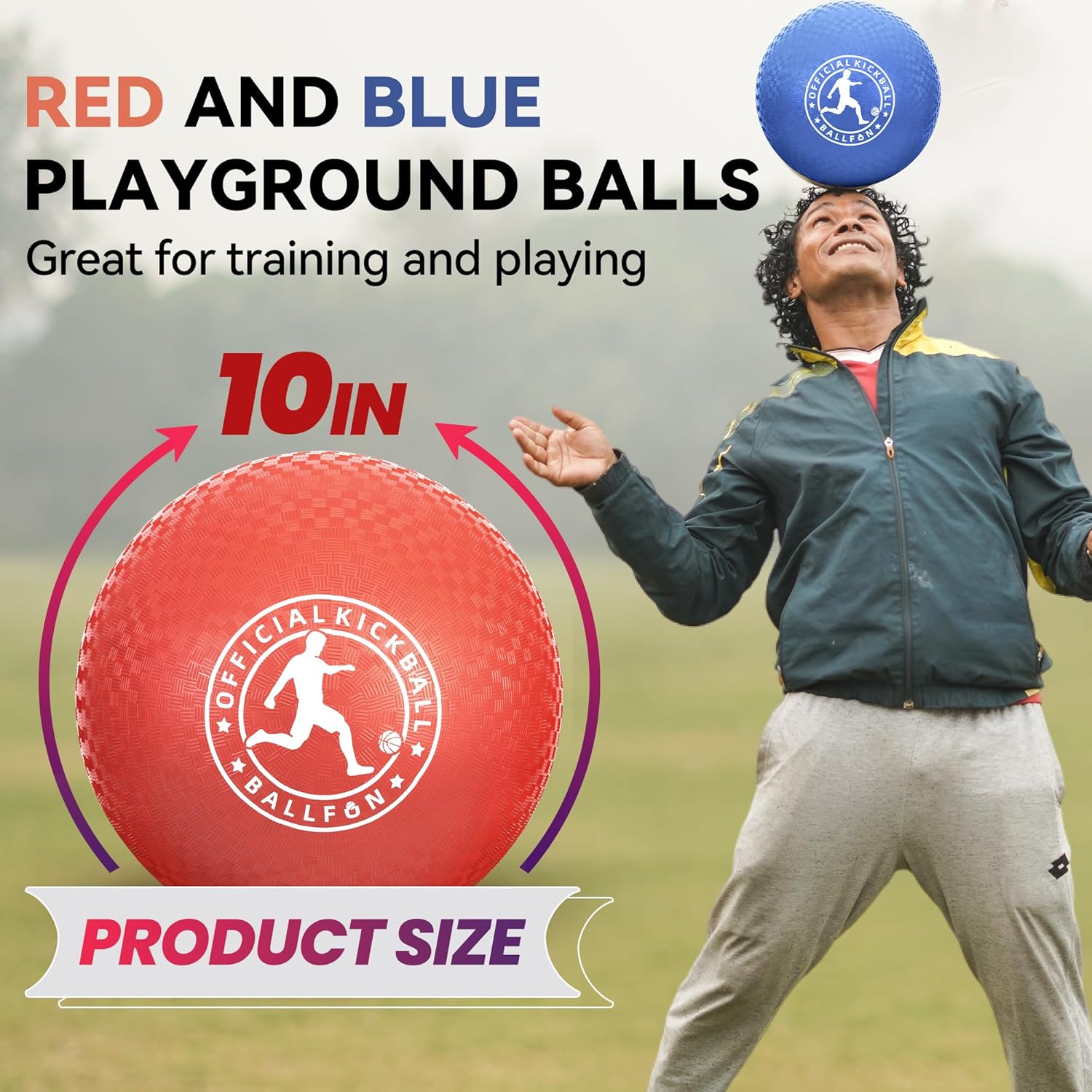 Playground Balls Kickball, Rubber Dodge Balls for Kids and Adults, Dodgeballs Handball Kick Ball Indoor and Outdoor, Official Bouncing Hand Balls, Outdoor Toys for School-1