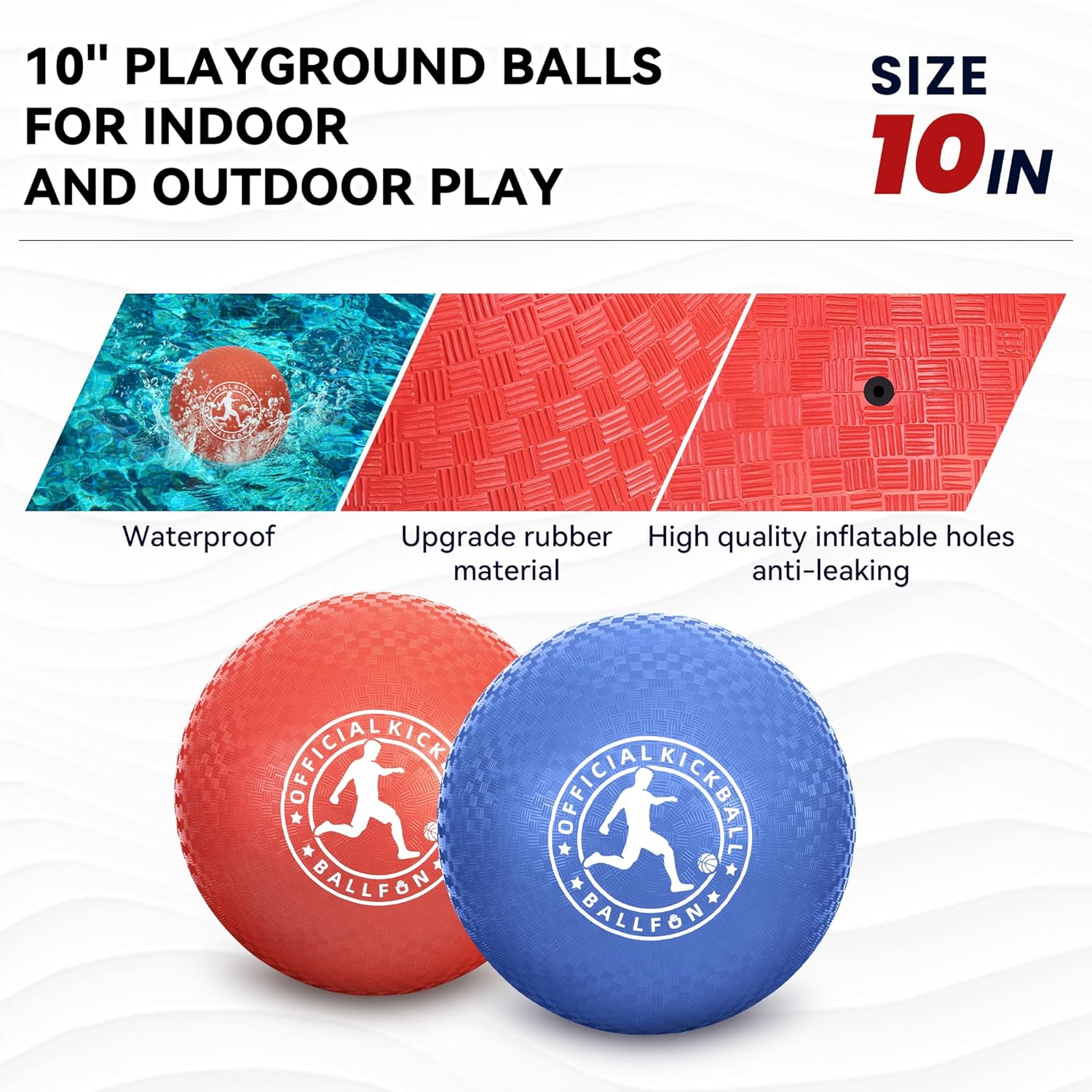 Playground Balls Kickball, Rubber Dodge Balls for Kids and Adults, Dodgeballs Handball Kick Ball Indoor and Outdoor, Official Bouncing Hand Balls, Outdoor Toys for School-4