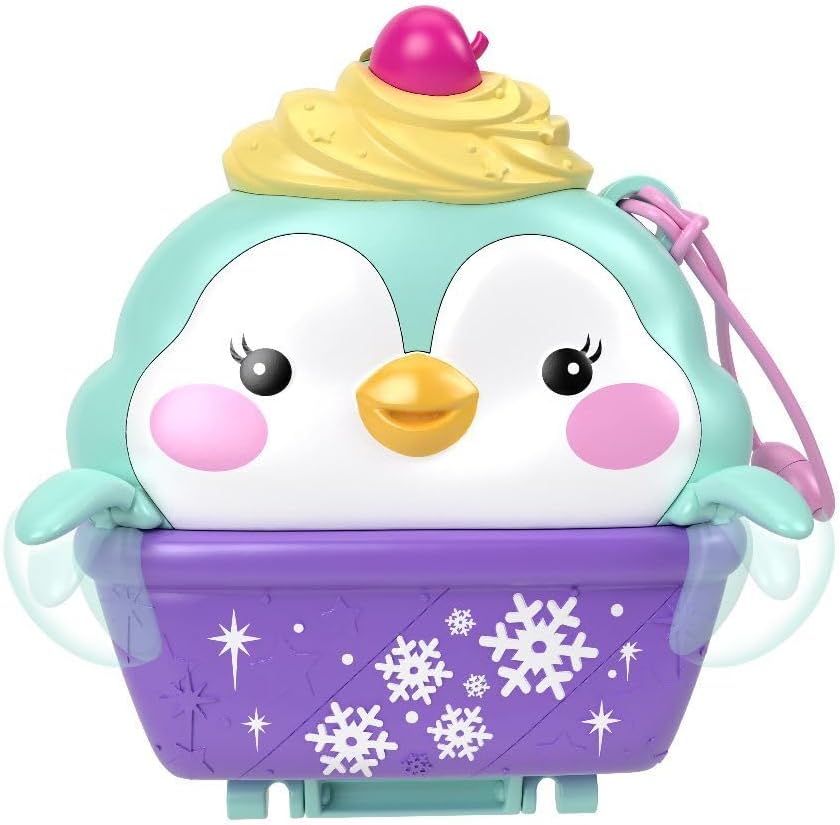 Polly Pocket Dolls & Playset, Snow Sweet Penguin Compact with 13 Accessories, Travel Toy with Fidget Exterior-8