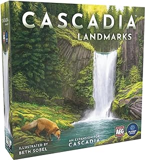 AEG & Flatout Games | Cascadia: Landmarks - Expansion for Award-Winning Board Game, Cascadia | Easy to Learn | Quick to Play | Ages 10+ | Adds 5th & 6th player