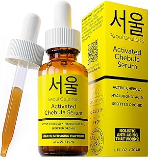 SeoulCeuticals Chebula Active Serum for Face - Korean Skin Care Anti Aging Natural K Beauty Skincare With Hyaluronic Acid + Spotted Orchid for Healthy, Youthful Glowing Skin 1oz