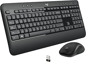 Logitech MK540 Advanced Wireless Keyboard and Mouse Combo for Windows, 2.4 GHz Unifying USB-Receiver, Multimedia Hotkeys, 3-Year Battery Life, for PC, Laptop