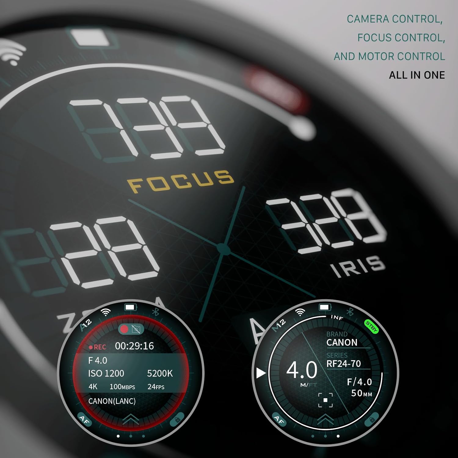 Tilta Nucleus Nano II Base Kit - Wireless Lens Control System | includes Handwheel, Motor + More | Wireless Zoom, Focus, Aperture Control | Follow Focus | Accurate Pulling | Touch Screen-8