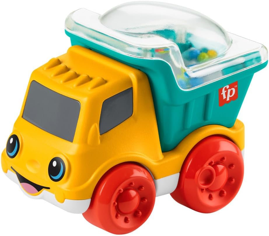 Fisher-Price Baby Toy Poppity Pop Dump Truck Push-Along Vehicle with Fine Motor Activities For Infants Ages 6+ Months-0