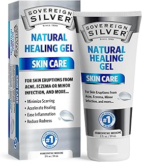 Sovereign Silver Natural Healing Gel - Skin Care for Healing, Redness Reduction, Minimizing Acne Scars & Easing Inflammation - 2oz